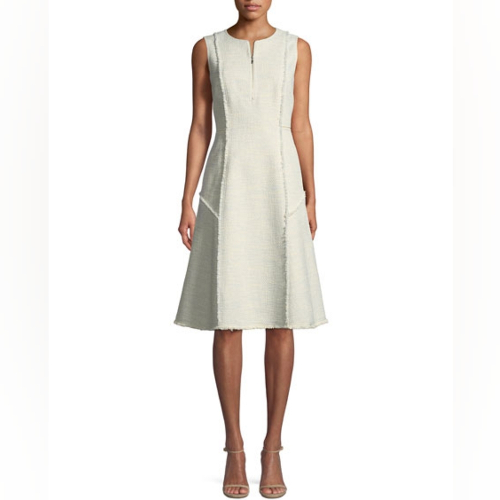 Lafayette 148 Adrienne Morning Dew Tweed Dress 16